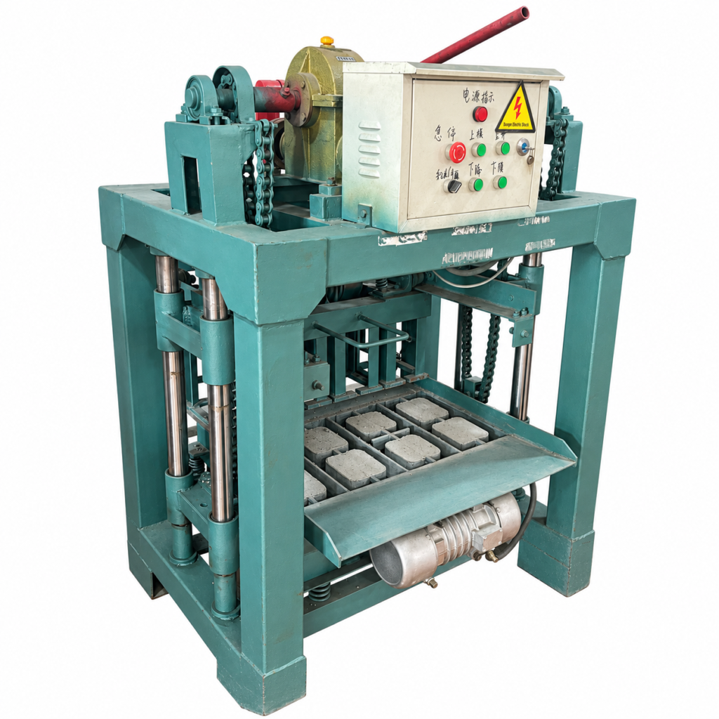 VS-4-35B semi-automatic block making machine on a white background